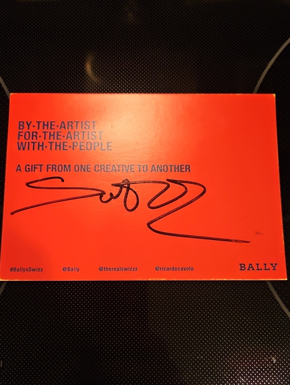 SIGNED SWIZZ BEATZ FOR BALLY SIGNED CARD AND BOX